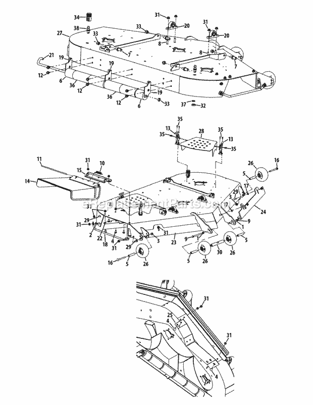 Mower Deck 60-Inch Diagram and Parts List for S6031-KW 53AP8DU6750 Cub Cadet Sprayer